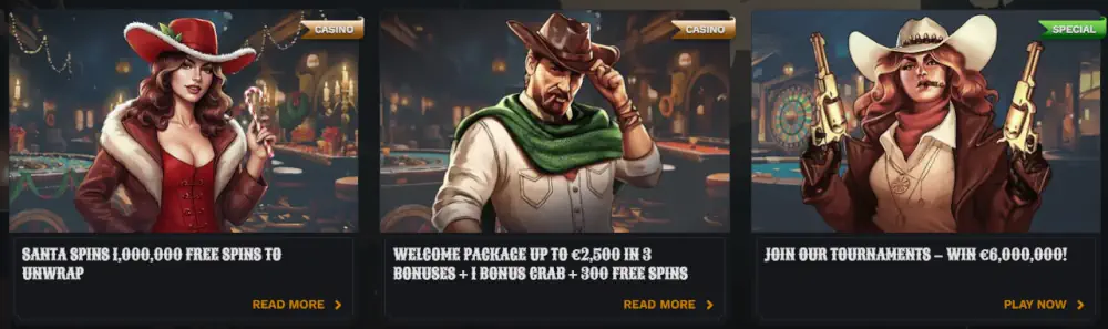 Πακέτο μπόνους καλωσορίσματος Wildsino και προωθητικές προσφορές Santa Spins